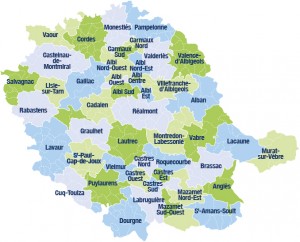 Les 46 cantons du Tarn