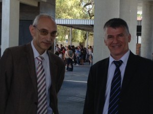 Philippe FOLLIOT au côté de Monsieur PEYTAVI, principal du collège Saut de Sabo