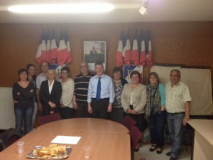 Philippe FOLLIOT et Gisèle DEDIEU avec les élus de Villefranche-d'Albi