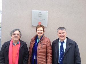 Philippe FOLLIOT avec Sybille BENNING, députée allemande et Monsieur PARENT, Proviseur du Lycée Professionnel du Sidobre