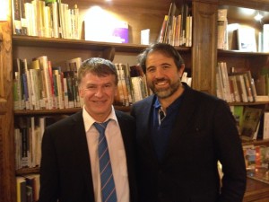 Philippe FOLLIOT aux côtés de Serge SIMON à la Bibliotèca à Saint-Pierre-de-Trivisy