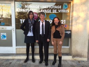 Philippe FOLLIOT lors de sa visite à l'entreprise Ménage Service Tarn