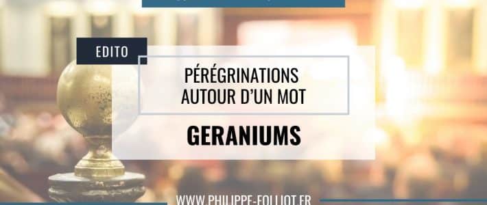 Pérégrinations autour d’un mot : GÉRANIUMS