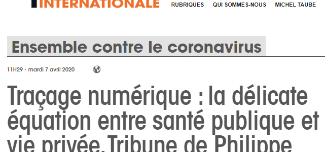 Opinion internationale publie « Pérégrinations autour d’un mot : TRACAGE » de Philippe FOLLIOT