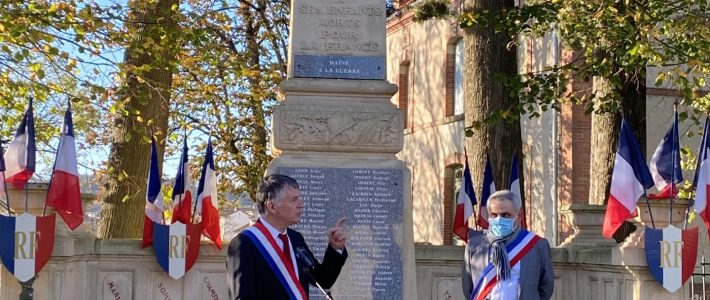 Le sénateur Philippe Folliot commémore la fin de la Première Guerre mondiale dans le Carmausin