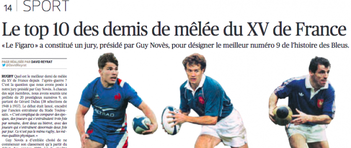 Le sénateur Folliot représente l’Amicale parlementaire de rugby dans le jury désignant le top 10 des demis de mêlée du XV de France (Le Figaro)