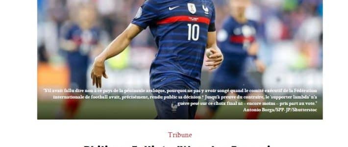 Marianne publie une tribune de Philippe Folliot sur le Mondial de Football au Qatar