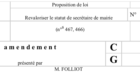 Le sénateur Folliot dépose des amendements visant à revaloriser le statut de secrétaire de mairie