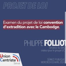 Philippe Folliot à la tribune pour expliquer le vote du groupe Union centriste sur la convention d’extradition avec le Cambodge